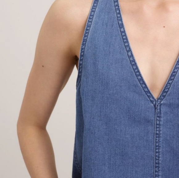 Wilfred Free soft denim top with rough bottom crop XS - Picture 5 of 10